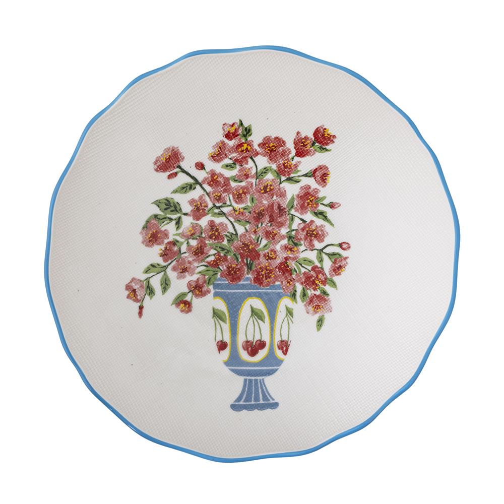 Bloomingville Dorothy Schale aus Steingut in Bunt D28 x H6,5 cm – Servierschale für Tischdeko