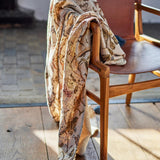 Bloomingville Yoti Decke 152x127 cm bunt - Baumwolldecke mit Blumenmuster & Quasten für Sofa