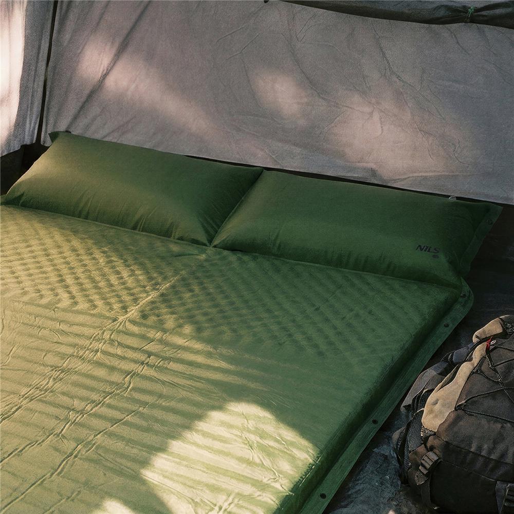 NILS CAMP selbstaufblasende Campingmatte 2 Personen 190 cm grün Isomatte Outdoor