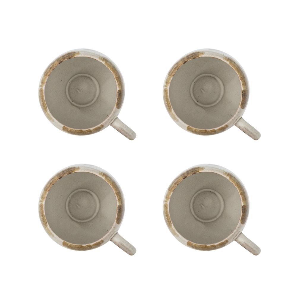 Bloomingville Jade Tasse aus Steingut in Natur 200 ml – 4er Set für Küche und Tischdeko
