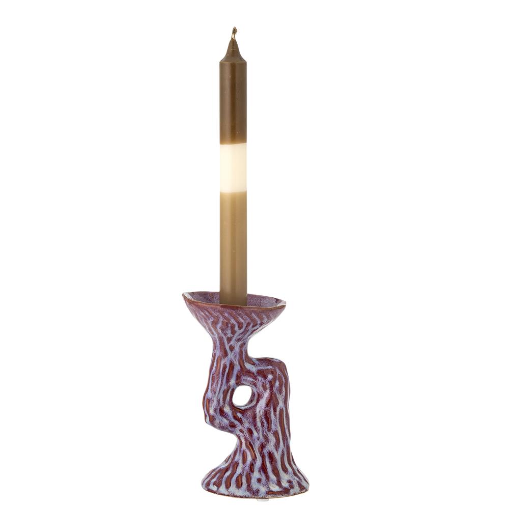 Bloomingville Ivalie Kerzenhalter, Pink, Steingut – einzigartiges Design mit reaktiver Glasur