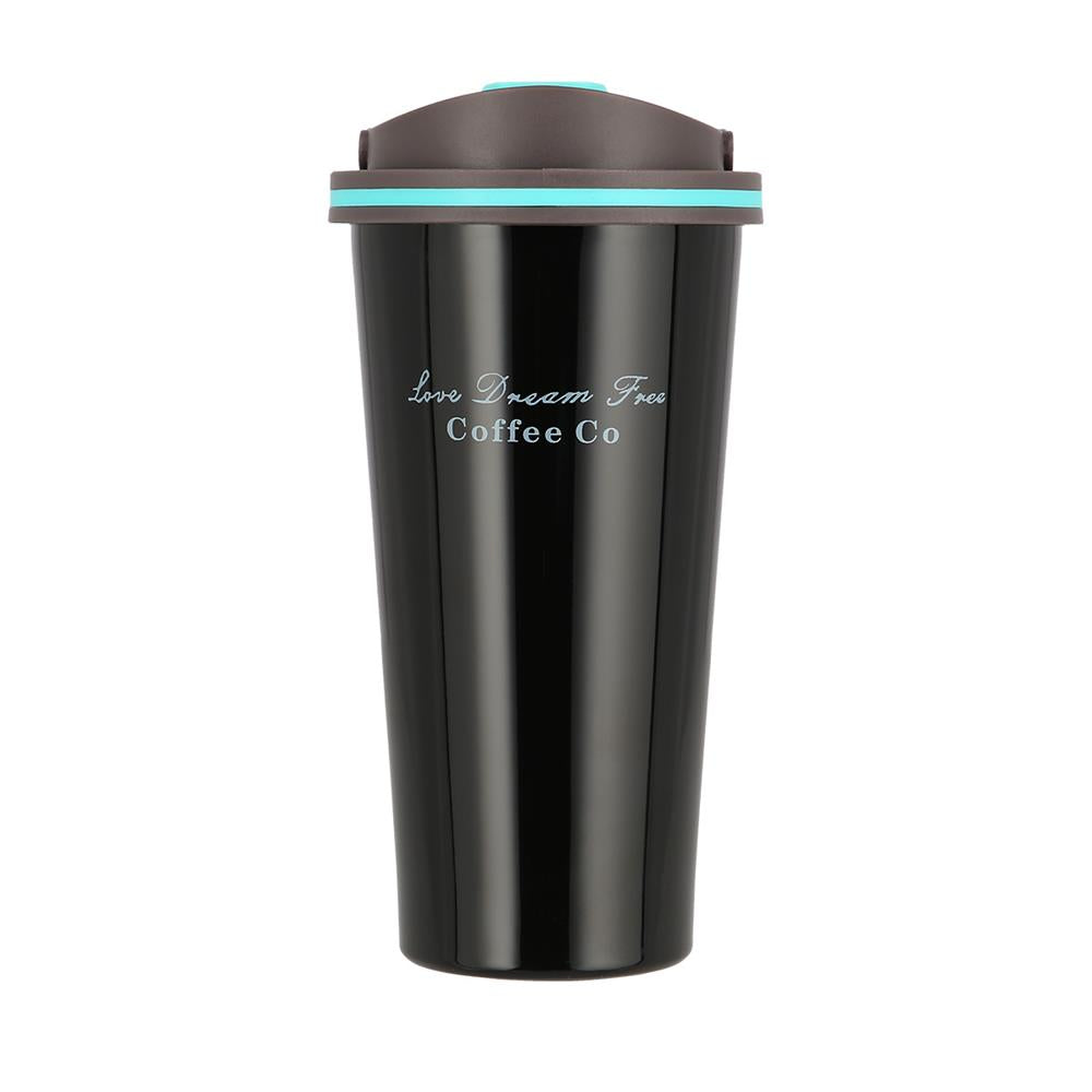 NILS Thermobecher 500 ml Edelstahl schwarz rutschfest mit Griff für Outdoor Alltag