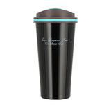 NILS Thermobecher 500 ml Edelstahl schwarz rutschfest mit Griff für Outdoor Alltag