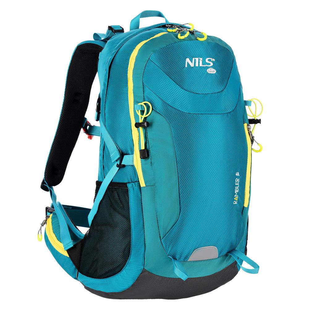 NILS CAMP Trekkingrucksack Rambler 40L in Blau - Outdoor Rucksack mit Belüftung & Regenhülle