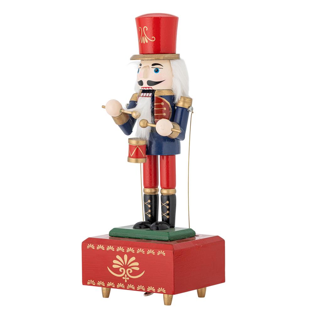 Bloomingville Waltz Spieluhr aus Kiefer in Rot – handbemalte Weihnachtsdeko mit Musik