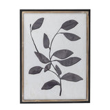 Bloomingville Lousa Illustration mit Rahmen schwarz aus Kiefer – botanische Wanddeko fürs Wohnzimmer