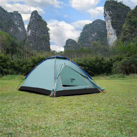 NILS CAMP Nightfall Zelt für 2 Personen in Hellblau - leichtes Campingzelt für Trekking, Berge & Outdoor