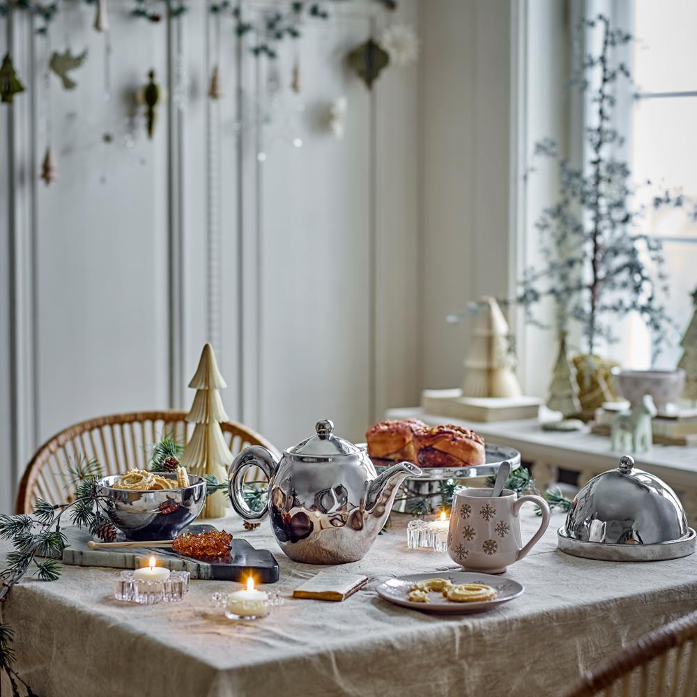 Bloomingville Diya Schneidebrett aus schwarzem Marmor Servierbrett Küchenaccessoire Baumform
