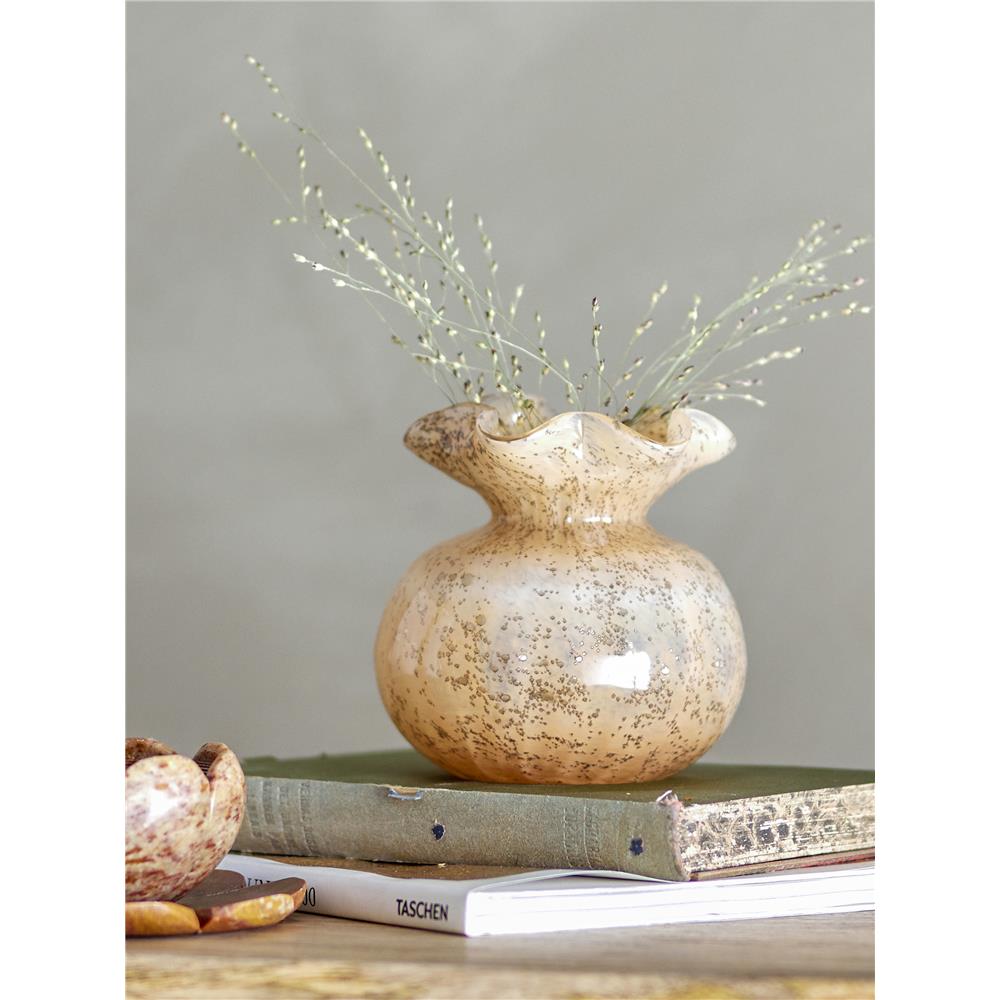Bloomingville Thebe Vase in Orange, 12cm, aus Glas mundgeblasen
