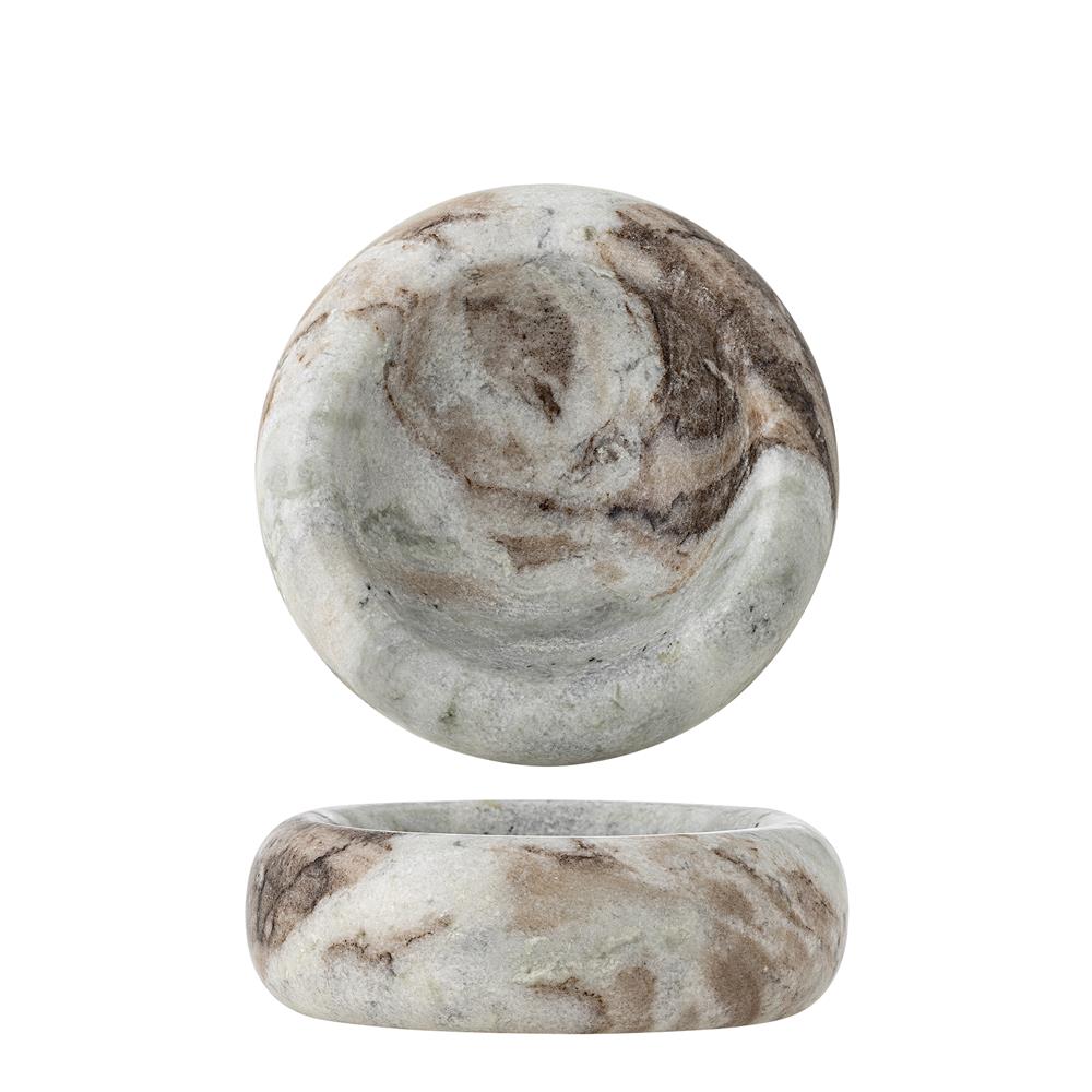 Bloomingville Indah Schale D15 cm natur - Marmorschale skulptural für Tischdeko & Wohnaccessoires