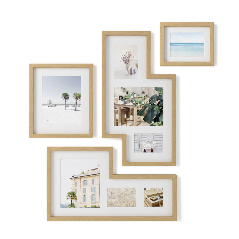 Umbra Mingle Galerie Bilderrahmen-Set und Fotocollage in Natur, 4-teilig