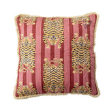Bloomingville Poirino Kissen Pink 45x45 cm – Baumwolle, Tigerprint & Fransen