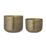 Bloomingville Constance Blumentopf in Gold 2er Set aus Aluminium