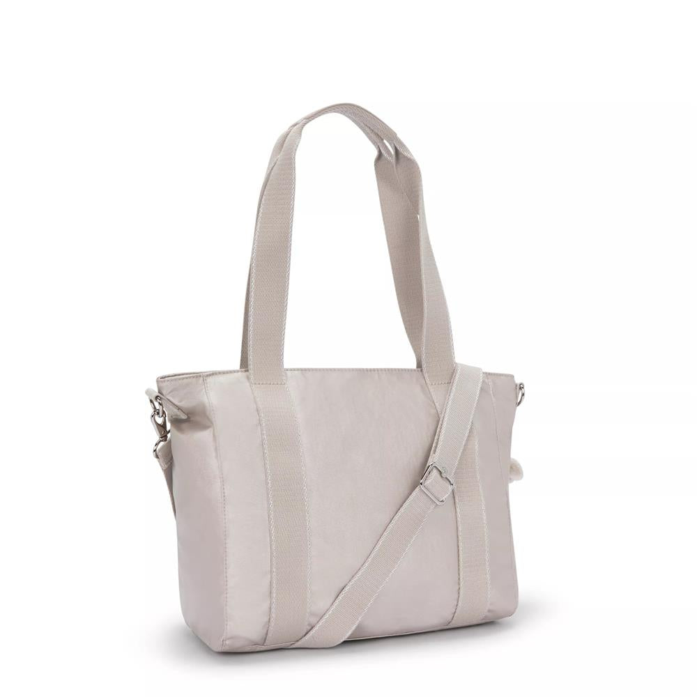 Kipling ASSENI S, kleine Tote Bag, Metallic Glow (beige), Handtasche mit Schultergurt & Fächern