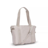 Kipling ASSENI S, kleine Tote Bag, Metallic Glow (beige), Handtasche mit Schultergurt & Fächern