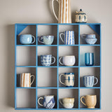 Bloomingville Alicia Teetasse aus Steingut mit integriertem Teefilter, blau, 460 ml