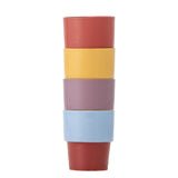 Bloomingville Ewan Tasse 4er Set bunt - Steingut Tassen Color Block für Küche & Kaffee