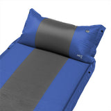 NILS CAMP Isomatte selbstaufblasend in blau-grau mit Kissen für Camping Trekking Outdoor