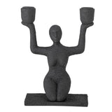 Bloomingville Lucie Kerzenhalter Schwarz Polyresin Dekofigur Frauenfigur Yogafigur
