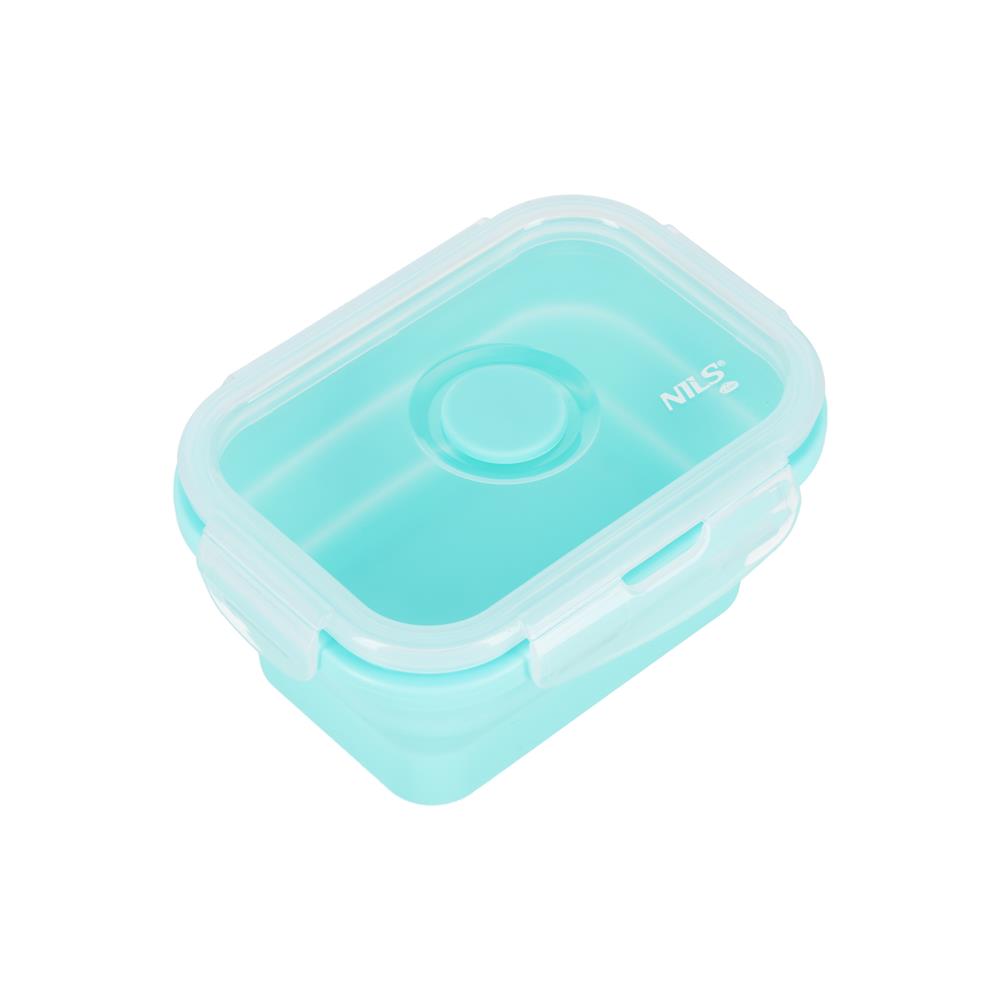 NILS CAMP faltbare Lunchbox 355 ml Silikon minzgrün für Camping Reisen Arbeit kompakt