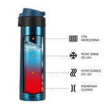 NILS Thermobecher 500 ml Edelstahl blau auslaufsicher für Camping Reisen Alltag