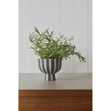 OYOY Toppu Schale - 15x13 cm, Schwarz/Weiß gestreift - vielseitig als Obstkorb, Blumentopf, Vase