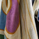 Bloomingville Salacia Decke 160x130 cm bunt - Plaid aus recycelter Baumwolle mit Fransen für Sofa