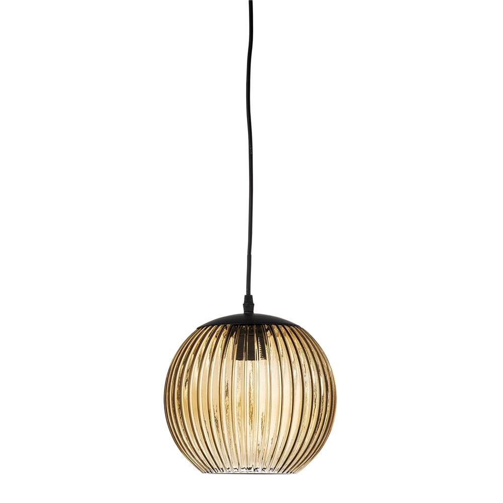 Bloomingville Sybia Hängeleuchte braun - Glas Pendelleuchte mit Rillenstruktur für Esszimmer & Wohnzimmer