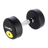 Kurzhantel 9 kg gummiert rund Schwarz | HMS HG PRO