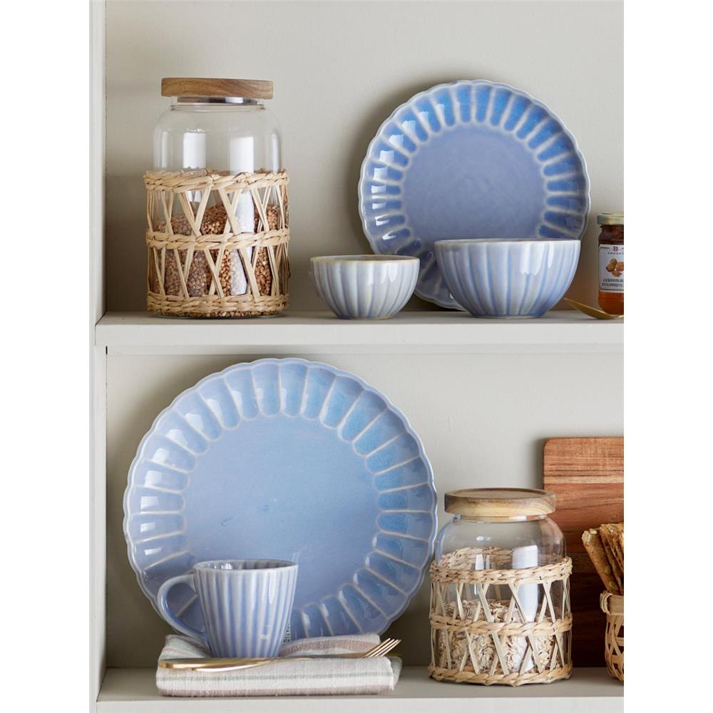 Bloomingville Latina Teller, Blau, 20 cm, Steingut, dänisches Design