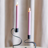 Bloomingville Ponza LED-Kerze 2er Set 24,5 cm rosa - LED Stabkerzen mit 3D Flamme & Timer