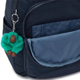 Kipling SEOUL S, kleiner Rucksack, Blue Green Block (blau), Rucksack mit Tabletfach 11 Zoll