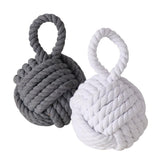 BOLTZE Zuber Knoten Türstopper Fensterstopper Buchstütze Maritimes Design | 2 Stück Grau/Weiß