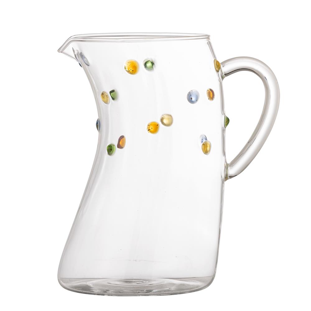 Bloomingville Thalia Krug aus Glas in Klar – mundgeblasene Glaskanne für Tischdeko
