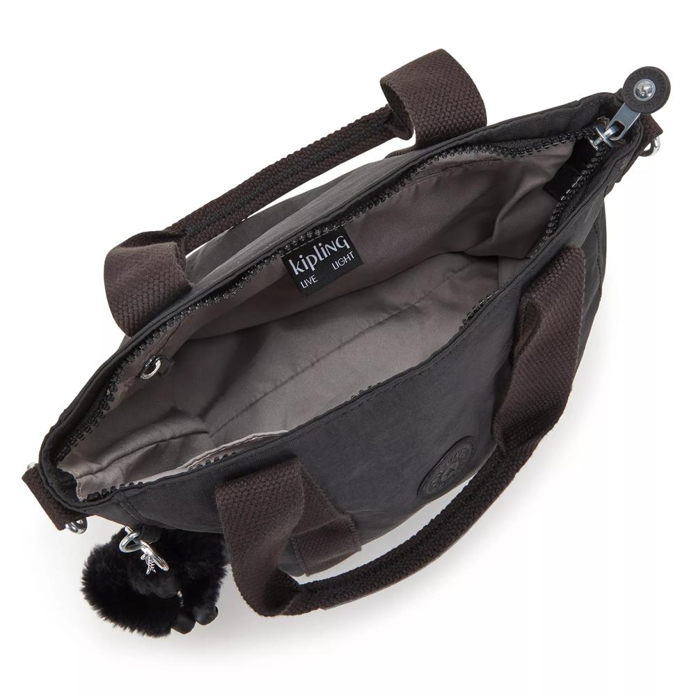 Kipling ASSENI MINI, Mini Tote Bag, Black Noir (schwarz), kleine Handtasche mit Schultergurt