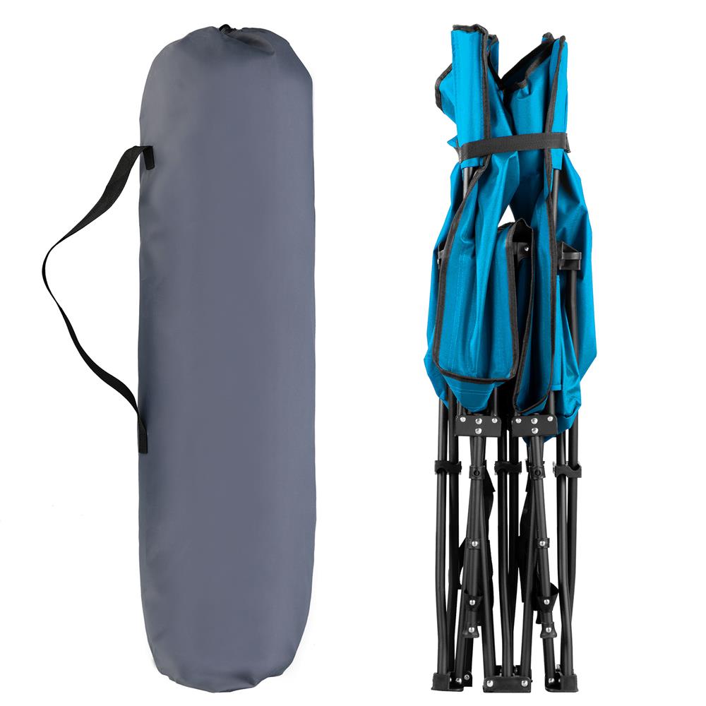 NILS CAMP Campingbett klappbar 190 cm blau Feldbett für Camping Outdoor Garten Reisbett