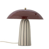 Bloomingville Arvid Tischlampe bunt - Keramik Lampe mit Schirm für Wohnzimmer & Tischbeleuchtung