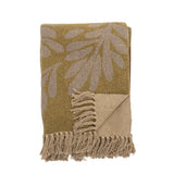 Bloomingville Lark Tagesdecke in Gelb, 160x130cm, aus recycelter Baumwolle, mit Fransen