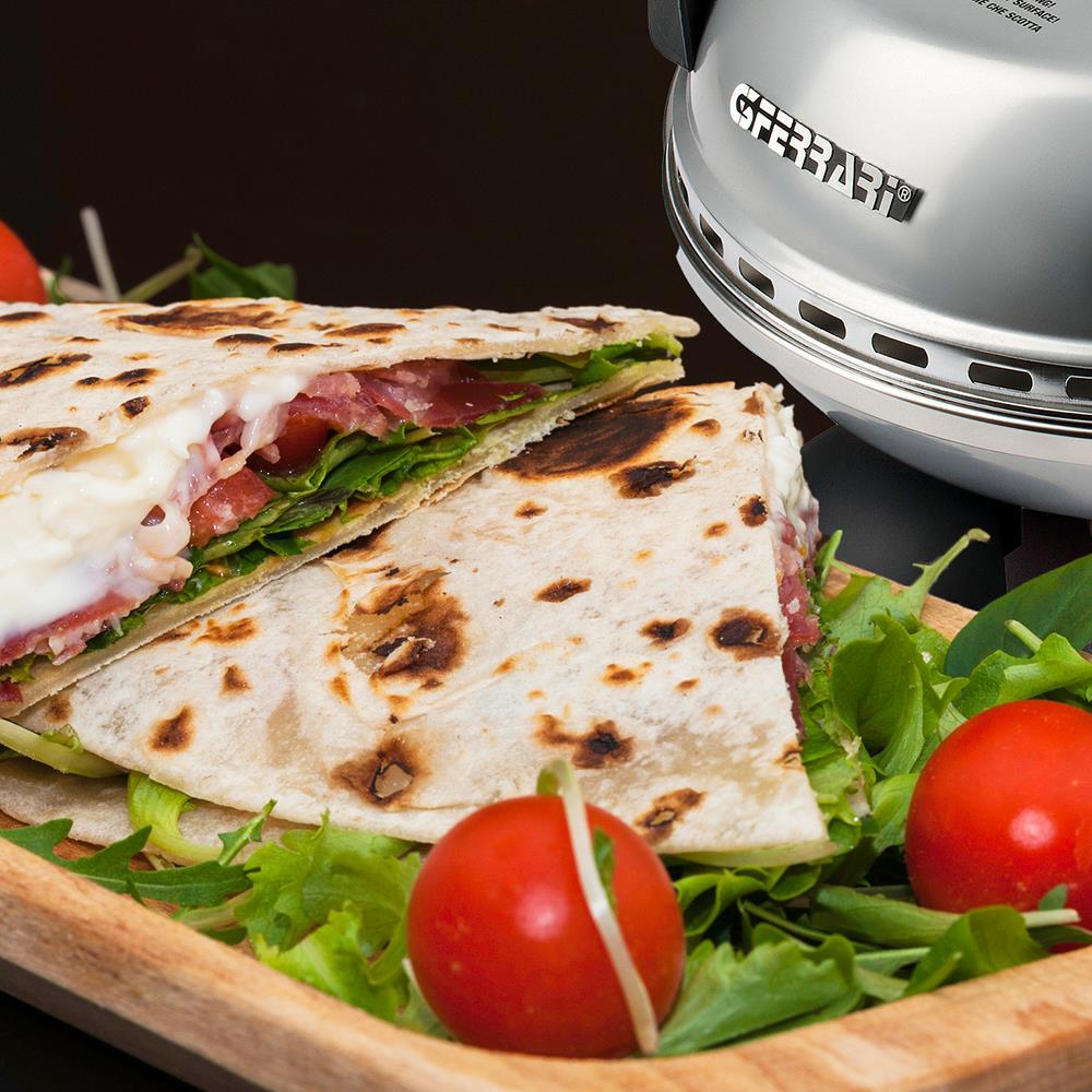 G3Ferrari elektrischer Pizzaofen Delizia 1200 W für Pizza Ø 31cm silber Pizzamaker mit feuerfestem Naturstein