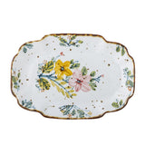 Bloomingville Savina Servierplatte bunt - Steingut Platte mit Blumenmotiv für Tischdeko
