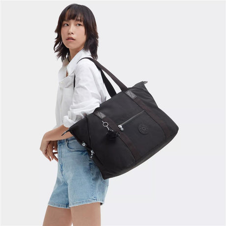 Kipling ART M, multifunktionale Tragetasche, Black Noir (schwarz), Reisetasche mit Trolleyhalterung