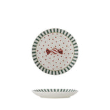 Bloomingville Yule Weihnachtsteller, Bunt, Steingut 16 cm mit Karamellmotiv