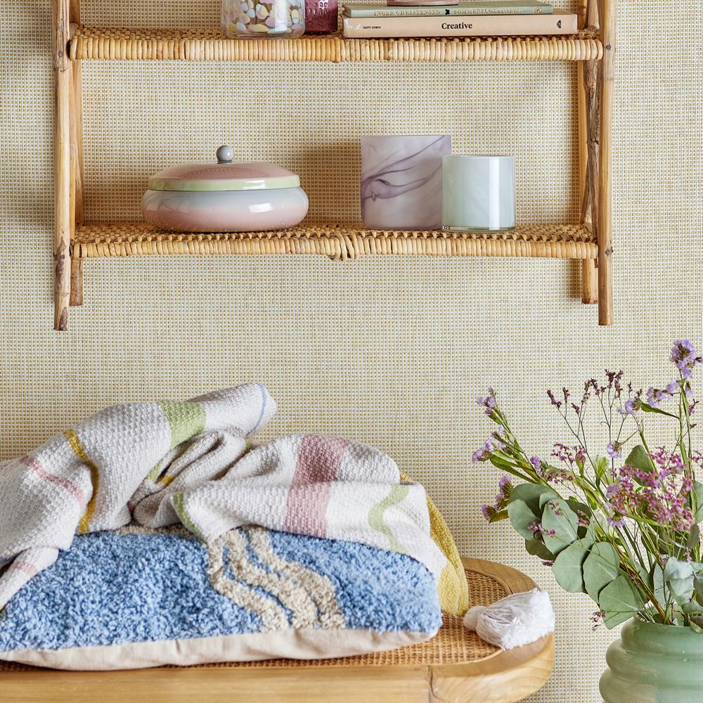 Bloomingville Pontino Decke Natur 160x130 cm aus recycelter Baumwolle – Wohndecke Kuscheldecke