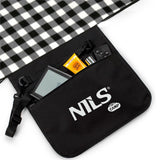 NILS CAMP Picknickdecke Schwarz/Weiß karriert 200x200 cm - große Outdoor Decke für Strand, Garten & Camping