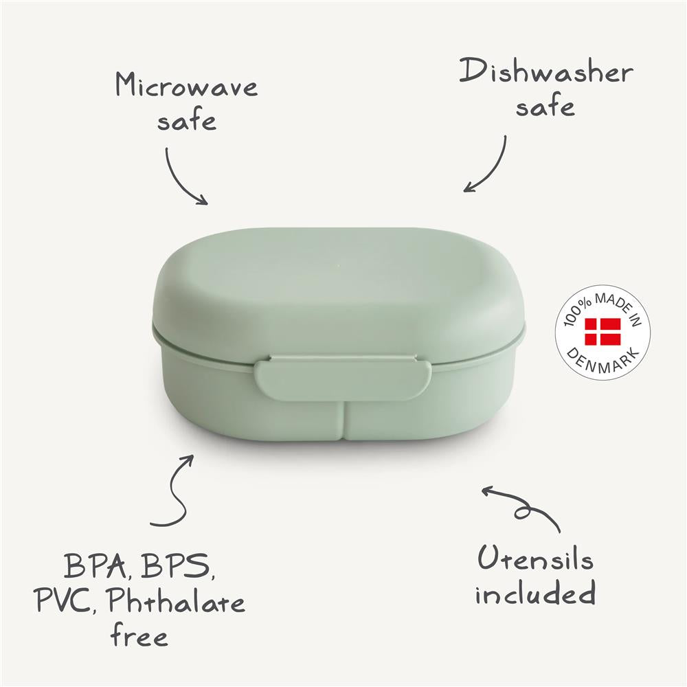 Mushie Lunchbox, Ivory, Brotdose mit Löffel und Gabel, BPA-frei