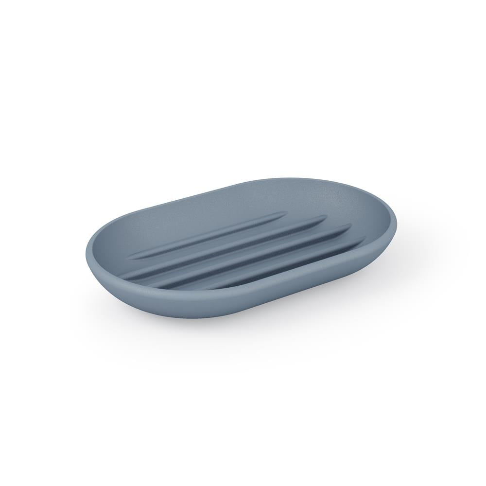 Umbra Touch Seifenschale, ovale Seifenablage mit Soft Touch Finish, in Schieferblau