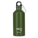 NILS CAMP Trinkflasche Edelstahl 550 ml grün isoliert für Outdoor Camping Reisen