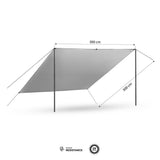NILS CAMP Tarp 300x300 cm in Grün - wasserdichte Camping Plane für Outdoor, Trekking & Schutz