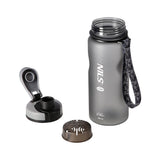 NILS CAMP Trinkflasche Tritan 600 ml schwarz für Camping Outdoor Sport Reisen