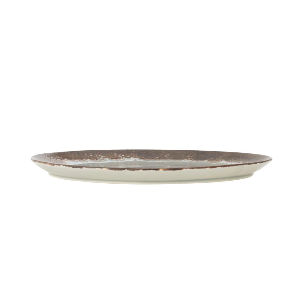 Bloomingville Paula Teller aus Steingut in Braun D26,5 cm – großer Speiseteller für Esszimmer